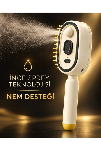 ABRAXTECH Spreyli Elektrikli Saç Tarağı – 300 mAh Type‑C Şarjlı, İnce Spreyli...