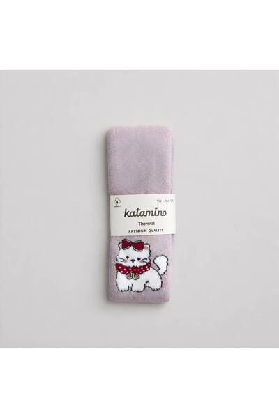 Katamino Livorno Cat Patterned Girls' Cotton Terry Pantyhose