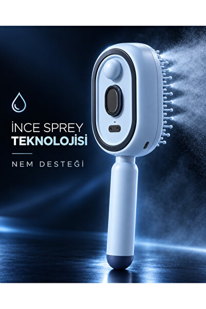 ABRAXTECH Spreyli Elektrikli Saç Tarağı – 300 mAh Type‑C Şarjlı, İnce Spreyli...