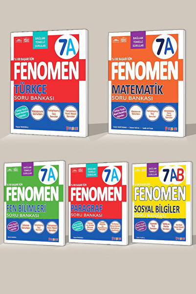 2026 Güncel Baskı Fenomen Yayınları 7.Sınıf A Grubu 5'li Set