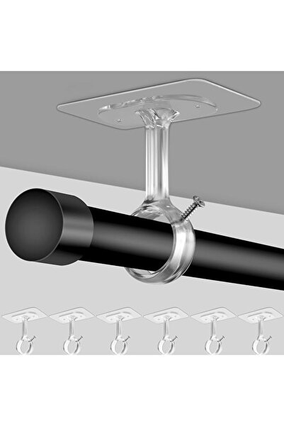 KASTWAVE No Drill Ceiling Mount Brackets, Heavy Duty Self Adhesive Rod Holder...