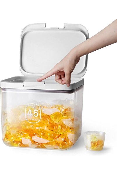 LivLab Mker Laundry detergent dispenser with One-Press Lid,for laundry room o...
