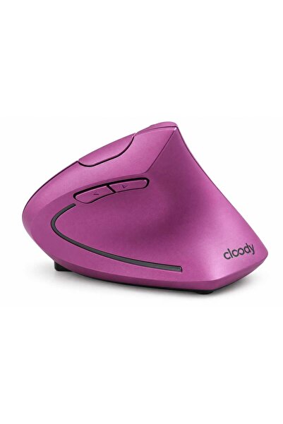 Cloody Mor Kablosuz Dikey Ergonomik Mouse Type-C Şarj Edilebilir 2.4G Bağlantı