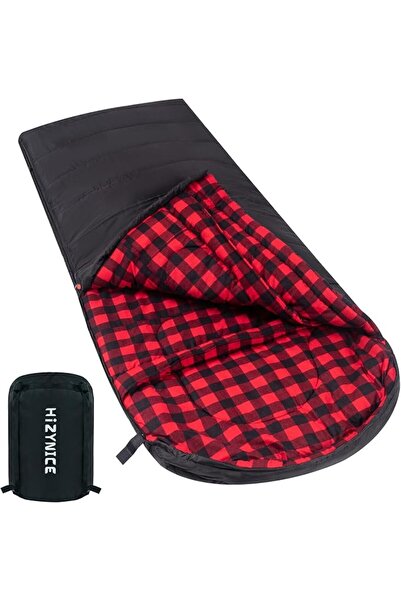 GENERAL HiZYNICE 0 Degree Sleeping Bag 100% Cotton Flannel for Adults Camping...