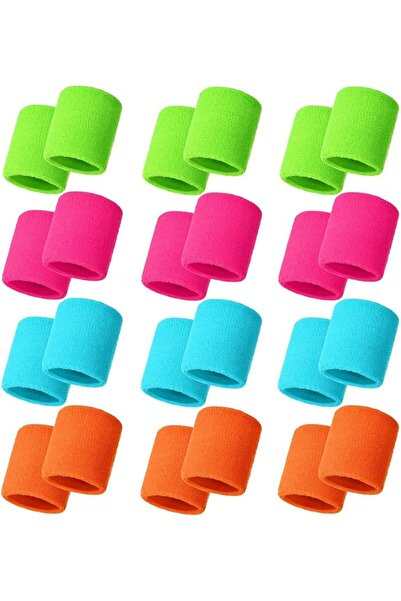 Generic Kids Sweatbands, 24 Pieces Colorful Cotton Wrist Bands, Stretchy Athl...
