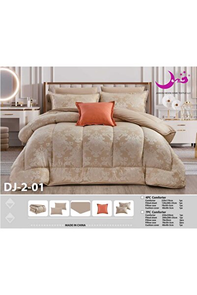 Moon Double Jacquard Embossed Duvet Cover Set 7 Pieces-200*200-Nefirin Jacqua...