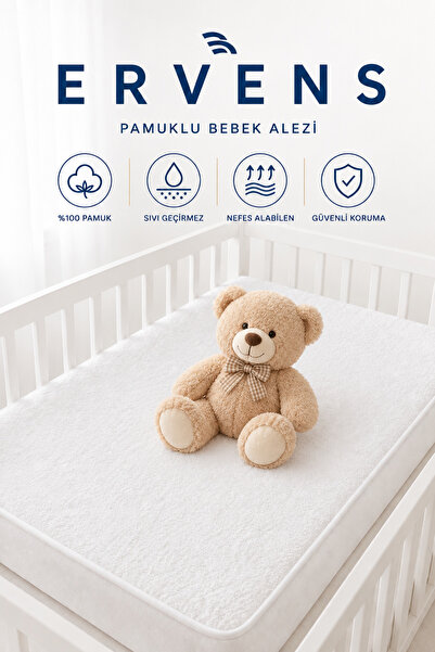 Ervens Home %100 Pamuklu, Sıvı Geçirmez Bebek Ve Çocuk Yatak Koruyucu Alez, P...