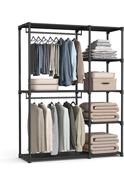 SONGMICS Portable Closet, Freestanding Closet Organizer, Clothes Rack with Sh...