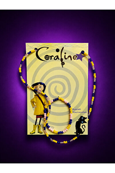 Genel Markalar Coraline Kolye & Bileklik Seti 💙💛