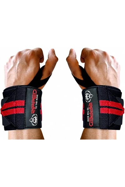 RIPPED أربطة معصم بطول 18 بوصة، دعم قابل للتعديل للمعصم مع حلقات للإبهام، زوج