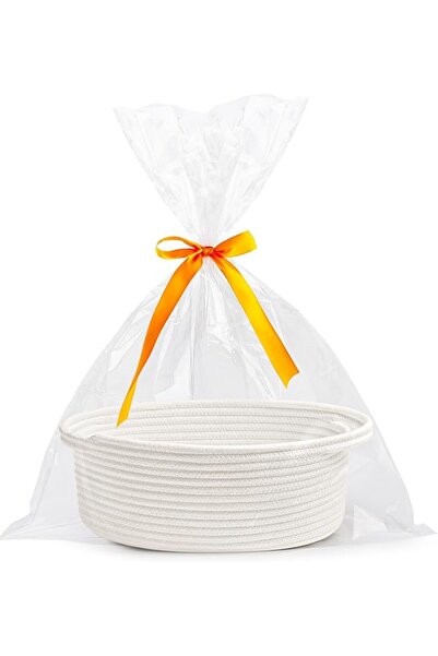 Yelajoy Small Woven Basket with Gift Bag and Ribbon, Durable Gift Basket for ...