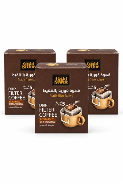 GOLD STONE قهوة بالتقطير متوسطة التحميص، 40 جم × 3 عبوات