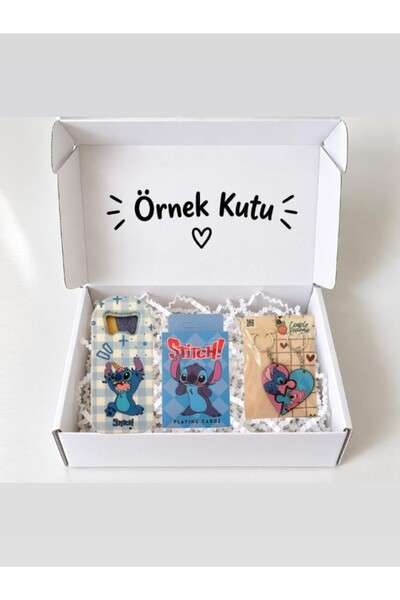 deryora Stitch Temalı 3’lü Özel Hediye Seti Arkadaşa Sevgiliye Hediye Seti Ko...