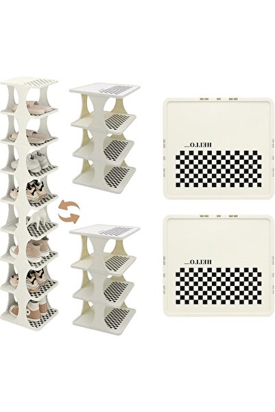 GENERAL Stackable Shoe Rack,Space-Saving Tall Vertical Shoe Organizer Shelf f...