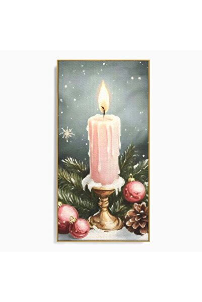 Luxcanva Tablou Canvas Lumina de Craciun 60x120 cm cu Rama Auriu Lumina de Cr...