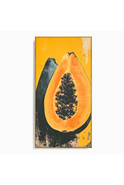 Luxcanva Tablou Canvas Gigantul Papaya 60x120 cm cu Rama Auriu Gigantul Papay...