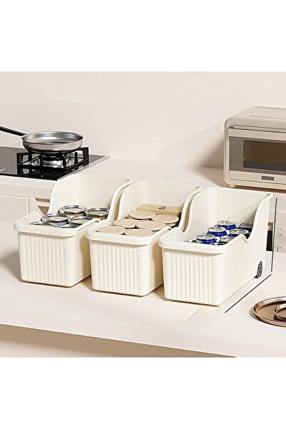 ALMEKAQUZ Kitchen Storage Bins with Casters, Narrow Pp Plastic Cabinet Organi...