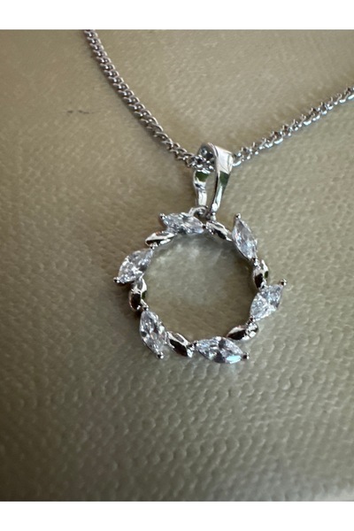 xuping silver zirkon taşlı çelenk kolye