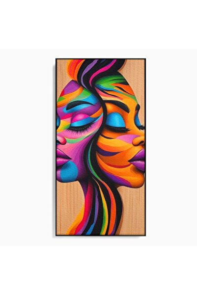 Luxcanva Tablou Canvas Dualitate Feminina 60x120 cm cu Rama Negru Dualitate F...