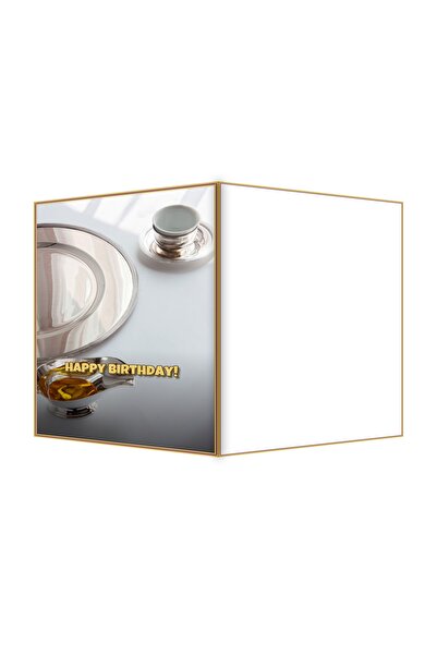 OEM Felicitare Aniversare tava argintie lustruita, eleganta, 13.3x19.4cm pliat