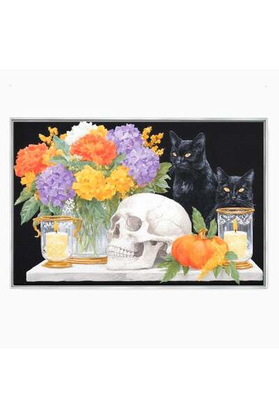 Luxcanva Tablou Canvas Vrajitoarele Noptii 60x40 cm cu Rama Argintiu Vrajitoa...