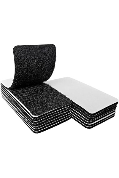 Generic Lindoro-XH 20 Pcs Precut Hook and Loop Strips, Self-Adhesive, Black