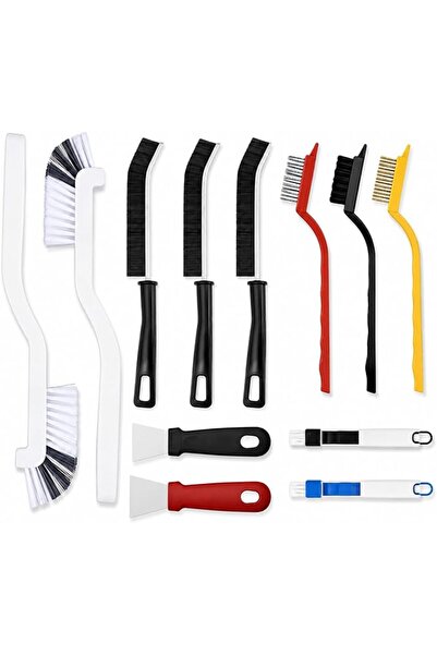GENERAL 12-Piece Crevice Cleaning Brush Set with 2 Large Multi-Angle, 3 Gap, ...
