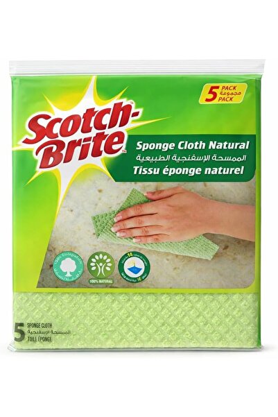 Scotch Brite Scotch-Brite Multi-Purpose Sponge Cloth - Natural Green color, 5...