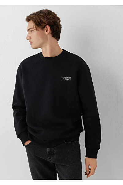 Mavi M0S10379 Logo Baskılı Sweatshirt Erkek Sweatshirt SİYAH