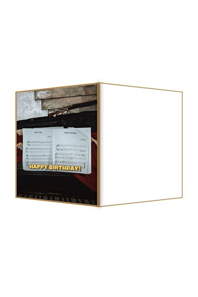 OEM Felicitare Aniversare Partitura Muzicala Vintage, Design Retro, 13.3x19.4...