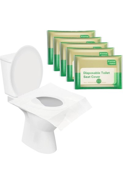 TERRIFI 50Pcs Disposable Toilet Seat Covers, Flushable Paper Toilet Seat Cove...