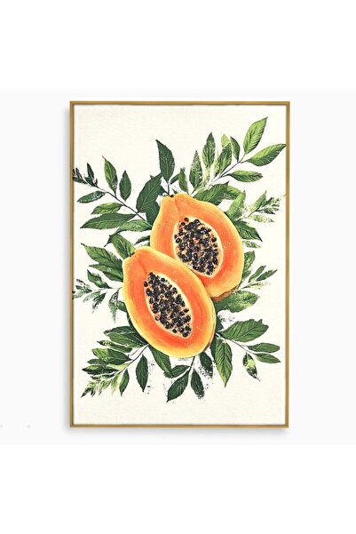 Luxcanva Tablou Canvas Aroma de Papaya 70x100 cm cu Rama Auriu Aroma de Papay...