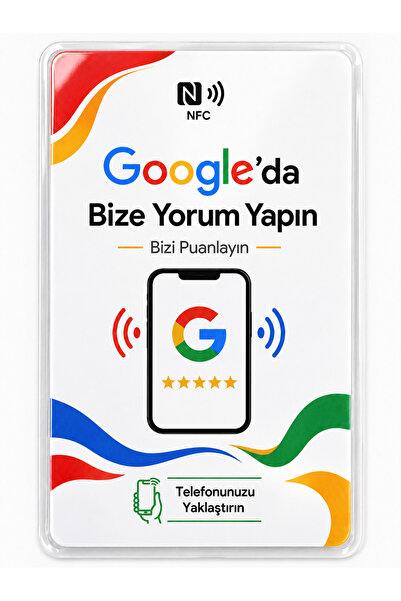 Genel Markalar Google Yorum Ve Değerlendirme Kartı Temassız NFC Destekli İşle...