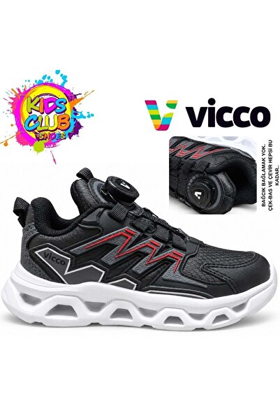 Vicco Aleda Smart Lace-Up Orthopedic Children's Sports Shoes Black