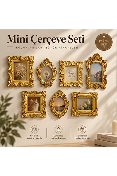Fovea Design Dekoratif 7 parça mini çerçeve seti 8x6 cm Fotoğraf uyumlu