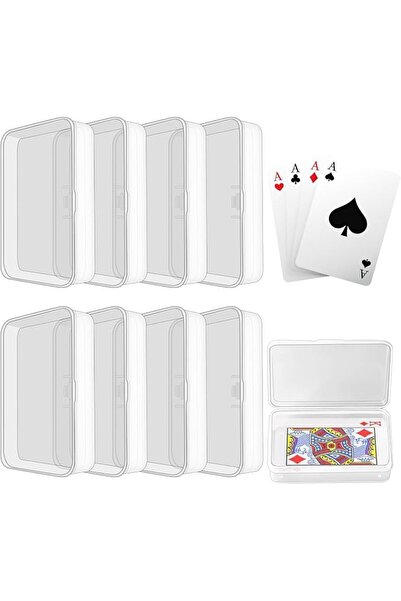 TERRIFI 8 Pcs Playing Card Storage Box Set, Clear Plastic Card Cases with Sna...