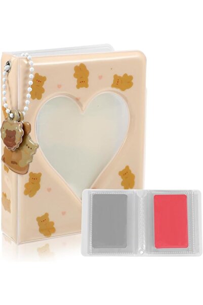 SYOSI Mini Photocard Binder, 3 Inch Photo Card Album Book, Heart Hollow Card ...