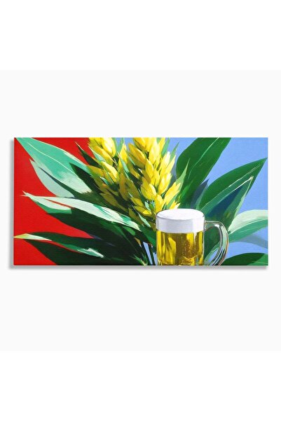 Luxcanva Tablou Canvas Funky Beer 100x50 cm pe Sasiu Lemn Funky Beer Hamei Halba