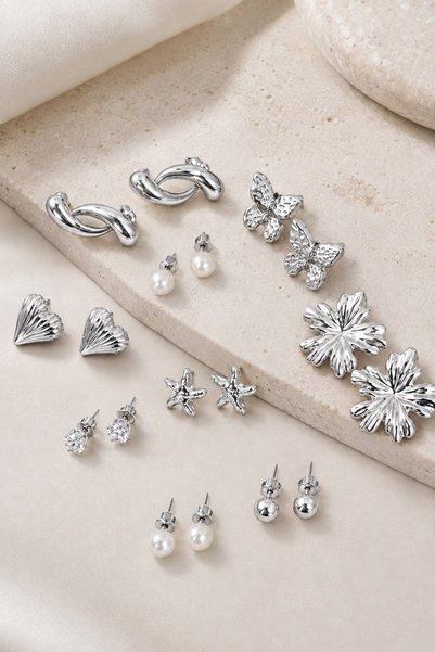 MRK 9 Pairs Earrings Set Floral Earrings