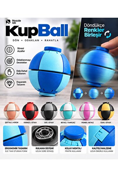 NozzleLab Bas Döndür Stres Topu – Renk Değiştiren Kinetik Fidget Oyuncak, Eğl...