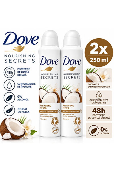 Dove 2x 250 ml Καρύδα & Άνθος Γιασεμιού