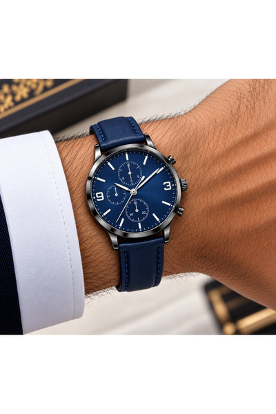 Generic Brand Men's Navy Blue Watch Looster Time
