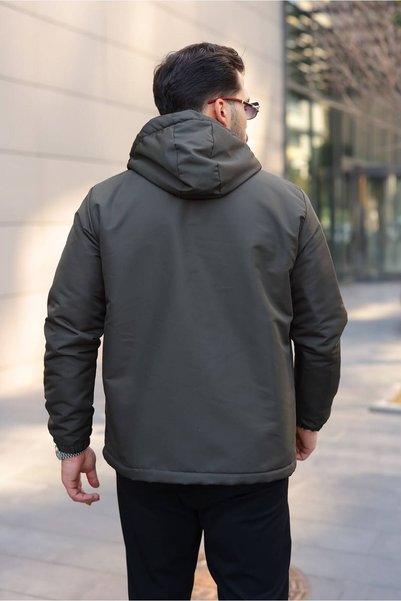 MM WİNNER Men's Fur-Trimmed Water and Wind Proof Coat