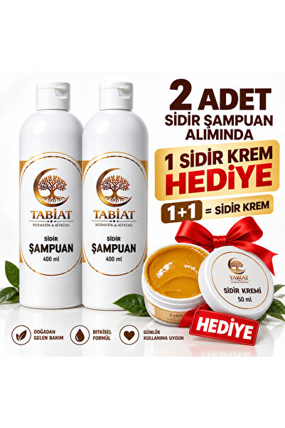 Sidr(Sidir)Şampuan 400 ml 2'li Set – Sidir Krem 50 ml Hediye