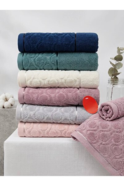 Mustgross 100% Cotton Set of 6 Face and Hand Towels 50X90 cm Set