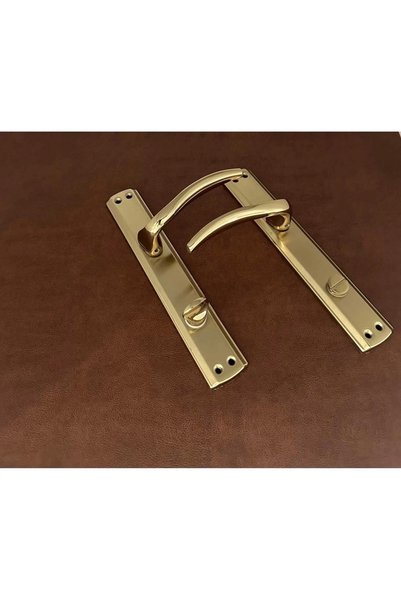 KOLDOOR Trim Titanyum Gold Lüx Aynalı WC Banyo Kapı Kolu İçeri Girerken Sol E...