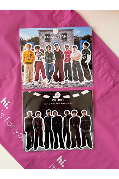 Made in Pieces Crush Sticker Seti – 2 Sayfa 7 Adet Die-Cut K-Pop Etiket - Ben...