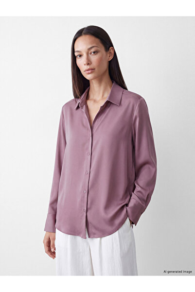 LC Waikiki Özmarka New Season Pink Satin Women's Shirt