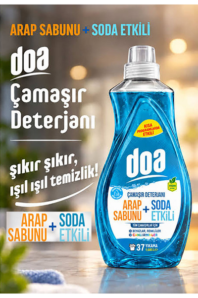 Doa Arap Sabunu ve Soda Etkili Çamaşır detarjanı Tüm Çamaşırlar / Makine ve E...