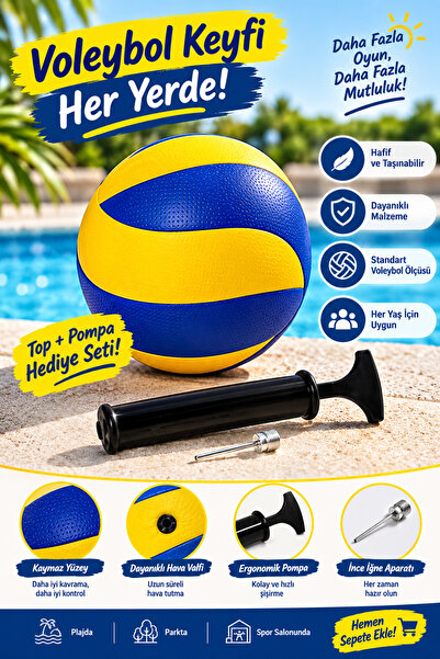 Ultio Spor Profesyonel Voleybol Topu 8 Panel Maç Topu Kaymaz Yüzey Yumuşak Do...